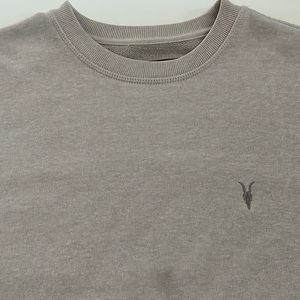 All Saints Light Grey logo Sweater